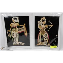 LOT OF 2 MATCHING STYLE UNFRAMED WALL ART