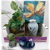 Image 1 : LOT OF HOME DECOR INCL BOBBLE TURTLE , VASE