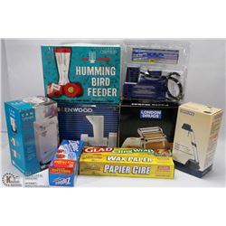 ESTATE BOX OF KITCHEN ITEMS, AUTOMOTIVE ITEMS,