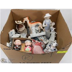 BOX OF CERAMIC FIGURES