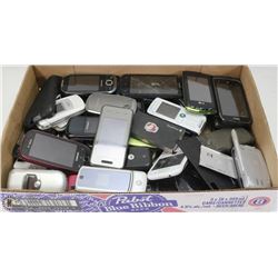 LARGE FLAT OF DAMAGED CELL PHONES - ALL IN NEED OF