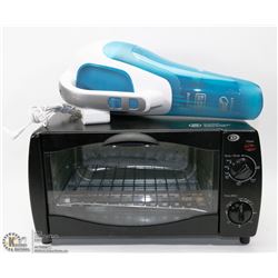 BOX WITH TOASTER OVEN AND DUST BUSTER