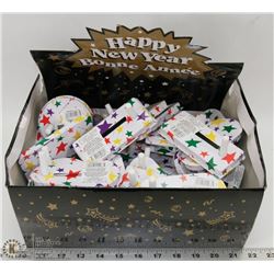 BOX OF HAPPY NEW YEAR PARTY NOISE MAKERS
