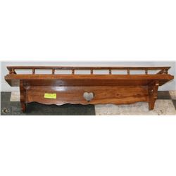 SOLID WOOD WALL-MOUNT SHELF
