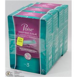 4 BOXES OF POISE IMPRESSA BLADDER SUPPORTS