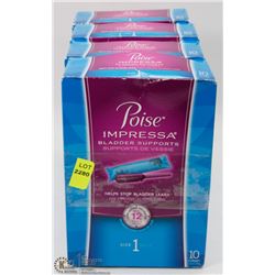 4 BOXES OF POISE IMPRESSA BLADDER SUPPORTS