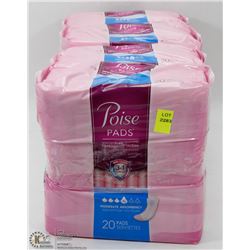 4 PACKS OF POISE PADS LEVEL 4 ABSORBENCY