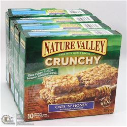 LOT OF 4 NATURE VALLEY OATS & HONEY GRANOLA BARS.