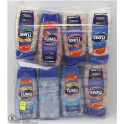 8 ASSORTED LARGE TUBS OF TUMS ANTACID