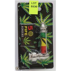 NEW METAL PIPE WITH 5PC PIPE SCREENS