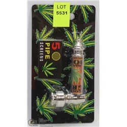 NEW METAL PIPE WITH 5PC PIPE SCREENS