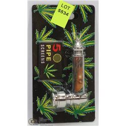 NEW METAL PIPE WITH 5PC PIPE SCREENS