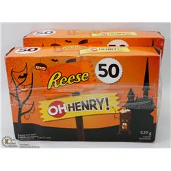 3 BOXES OF 50 SNACK SIZE CHOCOLATE BARS