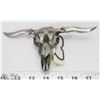 Image 1 : PEWTER HORNED BULL SKULL BELT BUCKLE
