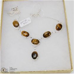 #122-NATURAL TIGER EYE NECKLACE GEMSTONE