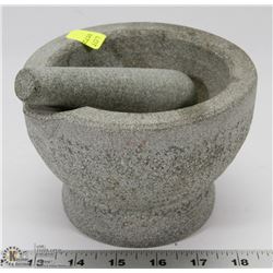 STONE MORTAR AND PESTLE