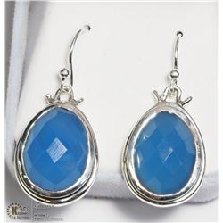 STERLING SILVER CHALCEDONY EARRINGS (11.64G)