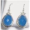 Image 1 : STERLING SILVER CHALCEDONY EARRINGS (11.64G)
