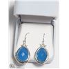 Image 2 : STERLING SILVER CHALCEDONY EARRINGS (11.64G)