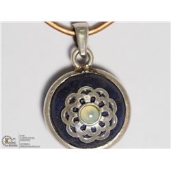 STERLING SILVER MILKY QUARTZ & LAPIS LAZULI