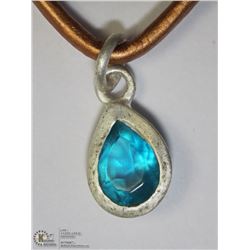STERLING SILVER AQUAMARINE PENDANT