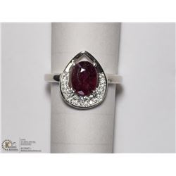STERLING SILVER RUBY RING SIZE 5.25