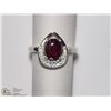 Image 1 : STERLING SILVER RUBY RING SIZE 5.25