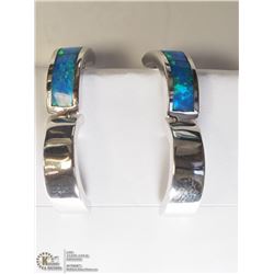 STERLING SILVER OPALITE EARRINGS (4.7G)