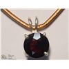 Image 1 : STERLING SILVER GARNET PENDANT WITH CORD