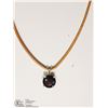 Image 2 : STERLING SILVER GARNET PENDANT WITH CORD