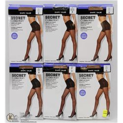 LOT OF 6 SECRET COLLECTION PANTYHOSE