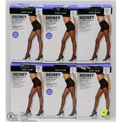 LOT OF 6 SECRET COLLECTION PANTYHOSE