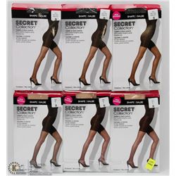 LOT OF 6 SECRET COLLECTION PANTYHOSE