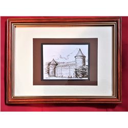 3 )FRAMED & MATTED IMAGE OF CASTLE