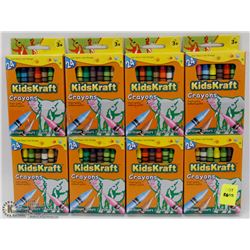 8 PACKS OF 24 KIDS KRAFT CRAYONS