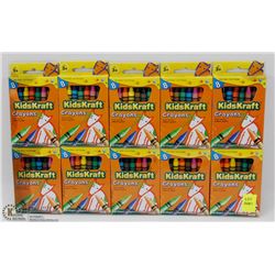 10 PACKS OF 8 KIDS KRAFT CRAYONS
