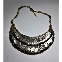 14) HAMMERED GOLD TONE BIB STYLE