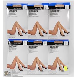 LOT OF 6 SECRET COLLECTION PANTYHOSE