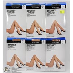 LOT OF 6 SECRET COLLECTION PANTYHOSE