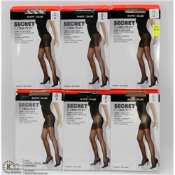LOT OF 6 SECRET COLLECTION PANTYHOSE