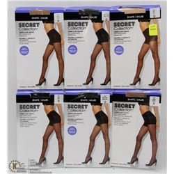 LOT OF 6 SECRET COLLECTION PANTYHOSE