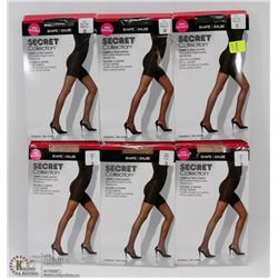 LOT OF 6 SECRET COLLECTION PANTYHOSE