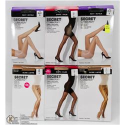 LOT OF 6 SECRET COLLECTION PANTYHOSE