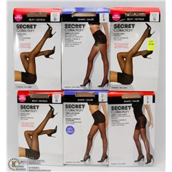 LOT OF 6 SECRET COLLECTION PANTYHOSE