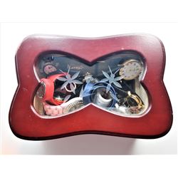 4 )ETCHED GLASS TOPPED WOODEN