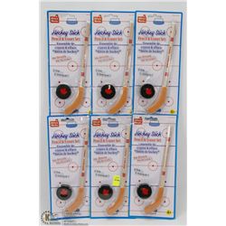 LOT OF 6 HOCKEY STICK PENCIL AND ERASER SETS