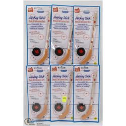 LOT OF 6 HOCKEY STICK PENCIL AND ERASER SETS