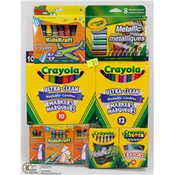 BUNDLE OF ASSORTED COLOURING SUPPLIES