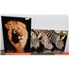 Image 1 : SET OF 2 CANVAS AFRICAN WILDLIFE PICTURES -