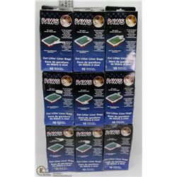 LOT OF 9 PAWS CAT LITTER LINER BAGS
